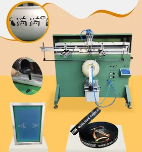 Eco Customizing Semiautomatische Print Screen Machine Groot Formaat Shenzhen Zeefdruk Printer Drukmachine Met Roterend Systeem