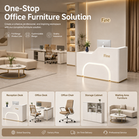Comptoir de réception LED minimaliste en gros d'usine, taille personnalisée, pour spa, clinique, magasin de détail, ou caisse.
