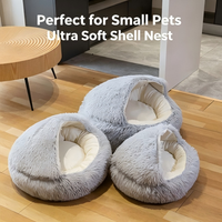 Lit pour chien transfrontalier, lit pour animaux de compagnie, lit semi-fermé pour chat, tapis de couchage pour animaux, lit pour chien, lit pour chat, tapis pour chien, lit en forme de coquille