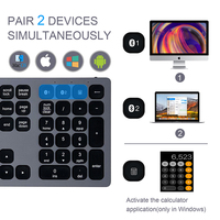 Clavier sans fil Bluetooth en aluminium Azerty ergonomique Clavier Coreen pleine taille rétroéclairé Bluetooths Clavier en aluminium