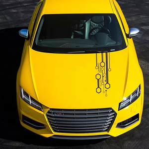Autocollant en vinyle pour capot de <span class=keywords><strong>voiture</strong></span>, style Hexagon Tech, motif géométrique en nid d'abeille, autocollant décoratif pour capot de <span class=keywords><strong>voiture</strong></span> - Product Image 3