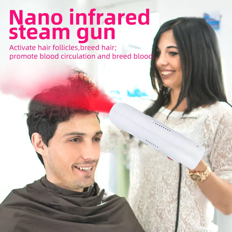 Vaporizador de cabelo 3 em 1 para salão de beleza, pistola infravermelha portátil para vaporizador de cabelo, vaporizador nano profissional para uso doméstico, ideal para uso doméstico