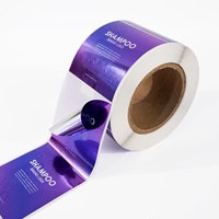 Étiquettes personnalisées en vinyle imperméable argenté BOPP avec dorure à chaud pour bouteilles de shampoing cosmétique, en rouleau, imprimées, pour emballages de produits corporels et capillaires