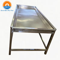 Table de réception des entrailles en acier inoxydable 304 personnalisable pour abattoir, poste de travail pour la manipulation des sous-produits avec système de drainage