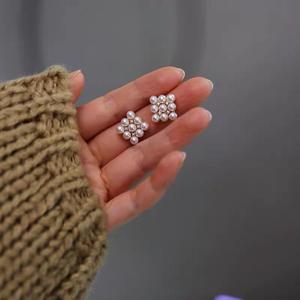 อุปกรณ์ทำต่างหูเงินแท้ S925 สำหรับไข่มุก DIY ขนาด 4.5-5 มม. รุ่น 21676 ต่างหูแบบติดหู ดีไซน์แฟชั่น พร้อมฐานรองไข่มุกแบบกลวง - Product Image 3