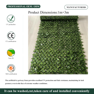 Clôture artificielle en haie, écran d'intimité, feuilles vertes réalistes, résistant aux UV, matériau PE, taille personnalisée, pour la décoration de jardin - Product Image 4