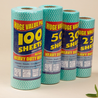 Lingettes en rouleau non tissées jetables, lot de pièces, essuie-tout de cuisine, lingettes de nettoyage