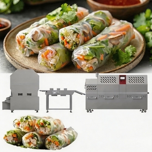 Ligne de production automatique professionnelle de produits céréaliers pour rouleaux de printemps (Lumpia) et enveloppes de raviolis style Shanghai, marque HNRB - Product Image 4