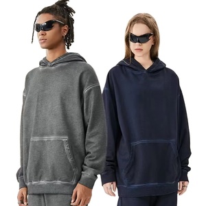 เสื้อฮู้ด420g ทรงโอเวอร์ไซส์ไม่มีสายมีฮู้ดสำหรับทั้งผู้ชายและผู้หญิง - Product Image 1