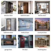 Puerta de Entrada Industrial de Aluminio, Color Gris Oscuro con Aspecto de Concreto, Puerta Principal con Detalles en Cobre, Cerradura con Huella Dactilar para Apartamento