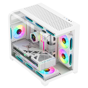 Boîtiers d'ordinateur Ruix <span class=keywords><strong>Firmament</strong></span> blancs 2026, nouvelle génération, haute qualité, MATX, verre trempé incurvé, boîtiers de jeu pour ordinateur de bureau à vue complète - Product Image 4