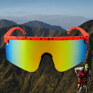 超大一体式2024运动太阳镜新款设计师太阳镜运动自行车男士眼镜