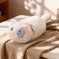 Peluche chat intelligente interactive AI, jouet en peluche réactif à la voix, compagnon émotionnel, tissu doux, capteur tactile, chaton mignon