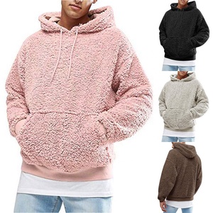 Sweat à capuche pour hommes en polaire bon marché de haute qualité de couleurs différentes personnalisées pull-over vêtements de sports d'hiver surdimensionnés avec cordon de serrage sweats à capuche pour hommes - Product Image 1