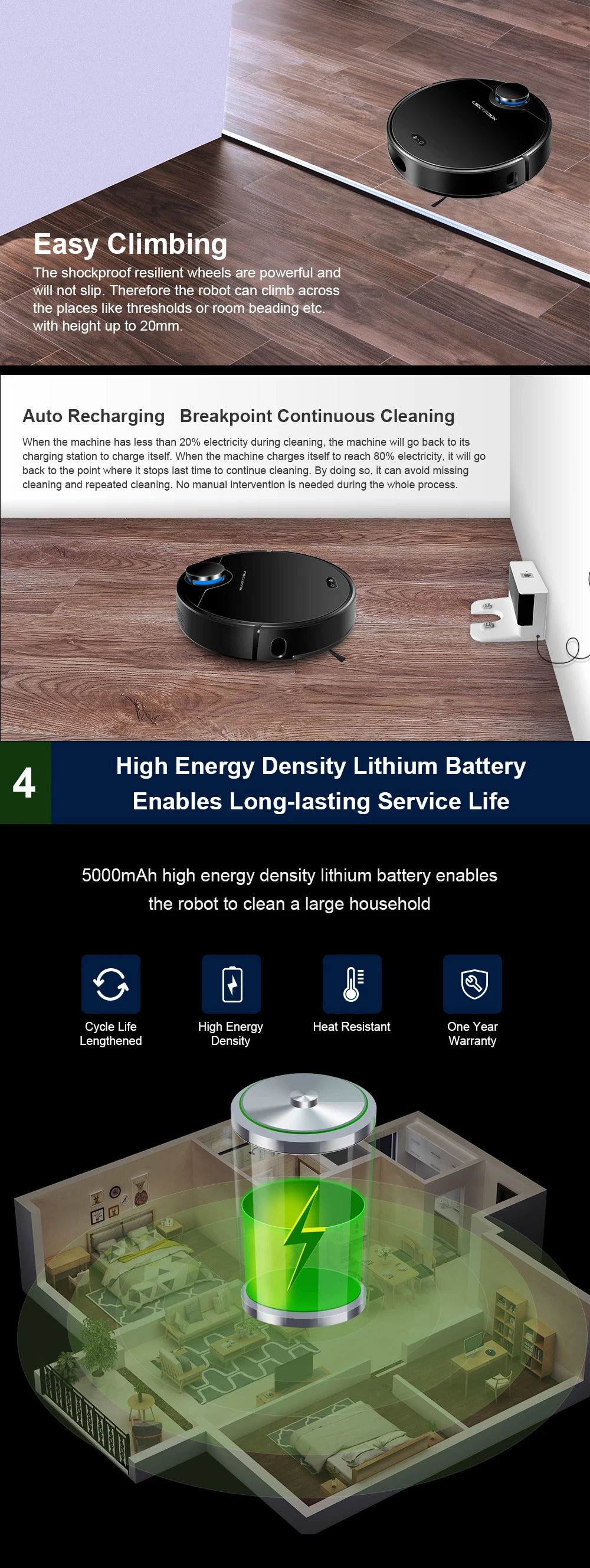 Liectroux ZK901 Tuya App Breakpoint Continuous Cleaning Laser Vacuum Cleaning Works with Alexa and Google Assistant