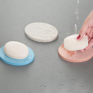 Porte-savon ovale en terre de diatomée auto-drainant blanc, rose, vert clair, bleu ciel, gris pour la maison, la cuisine, la salle de bain - Product Image 2