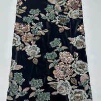 Tissu en velours tricoté à carreaux coréens avec broderie, polyester léger, style chinois, robe Cheongsam en stock
