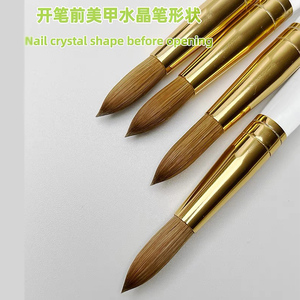 Pinceau à ongles en acrylique 100% Kolinsky, taille 16 18, tête ronde, grand pinceau à poudre pour extension d'ongles - Product Image 5