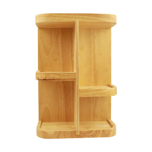 Solid Wood Cosmetic Storage <b>Box</b> 2 Tier Desktop Organizer For Jewelry And <b>Makeup</b> Display Rack - Product Image 2