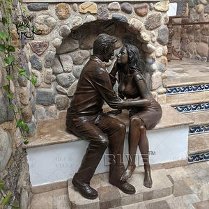 Escultura de Metal para Jardín de Tamaño Real BLVE, Figura de Pareja Abstracta, Estatua de Mujer de Bronce - Product Image 3