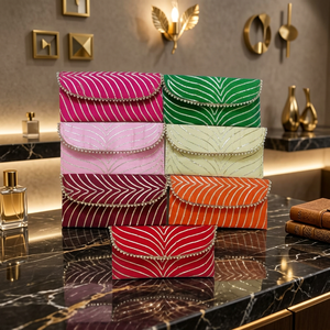 Pochette de broderie indienne faite à la main pour les cadeaux de fête de mariage Pochette de broderie personnalisée pour les commandes en gros - Product Image 4