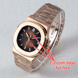 Montre automatique avec logo personnalisé 40MM, mouvement NH35, montre mécanique en or rose, montres pour hommes, bracelet de luxe, cadran NH35, étanche 3 bars - Product Image 6
