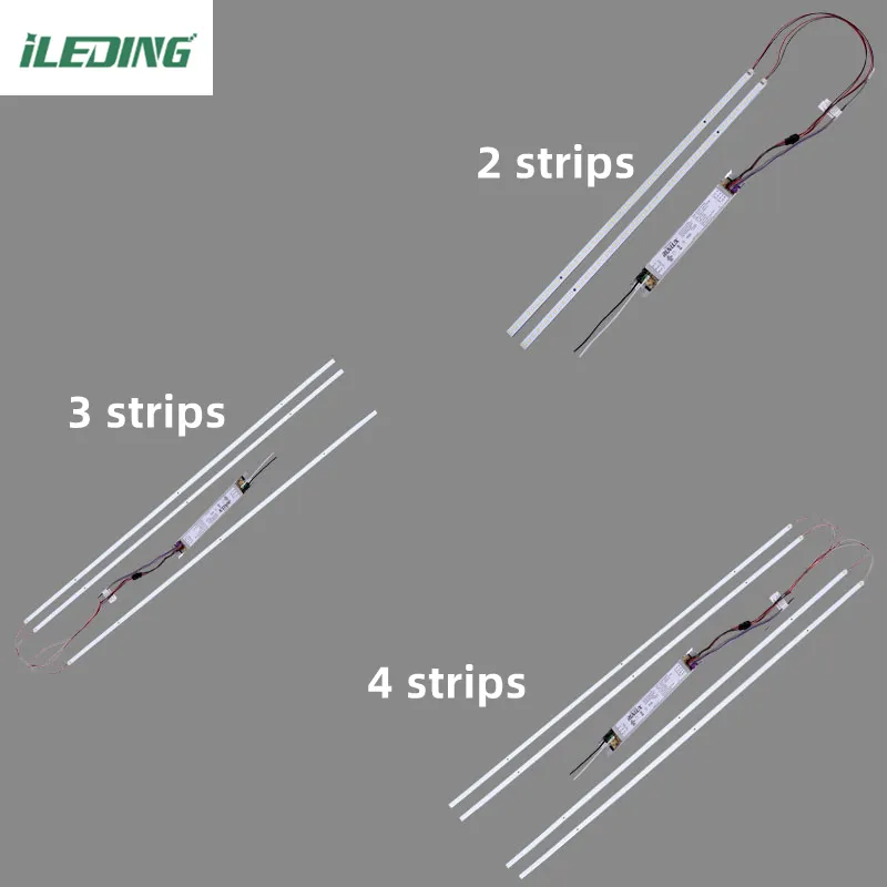 DLC Premium kit Retrofit Linear lampu Strip magnetik LED peredupan 2FT 4FT 46W 1-10v untuk Troffer