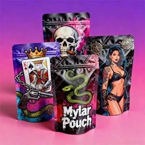 Bolsa de Almacenamiento de Alimentos Reutilizable con Cierre Hermético, Diseño de Calavera, Póker y Serpiente, Impresa a Medida en Fábrica - Product Image 1