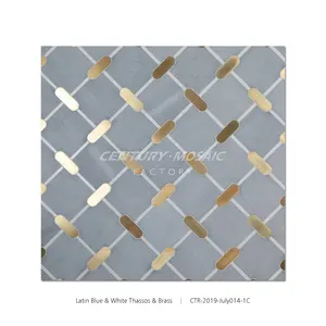 Miami Beach Designs Waterjet Marble Grey Rhombus Bathroom Mosaic Tiles