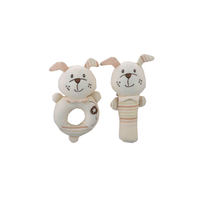 Hochet à main pour bébé Jouets en peluche Éducation précoce Animal Chien Hochet à main Poupée Bébé Jouets apaisants
