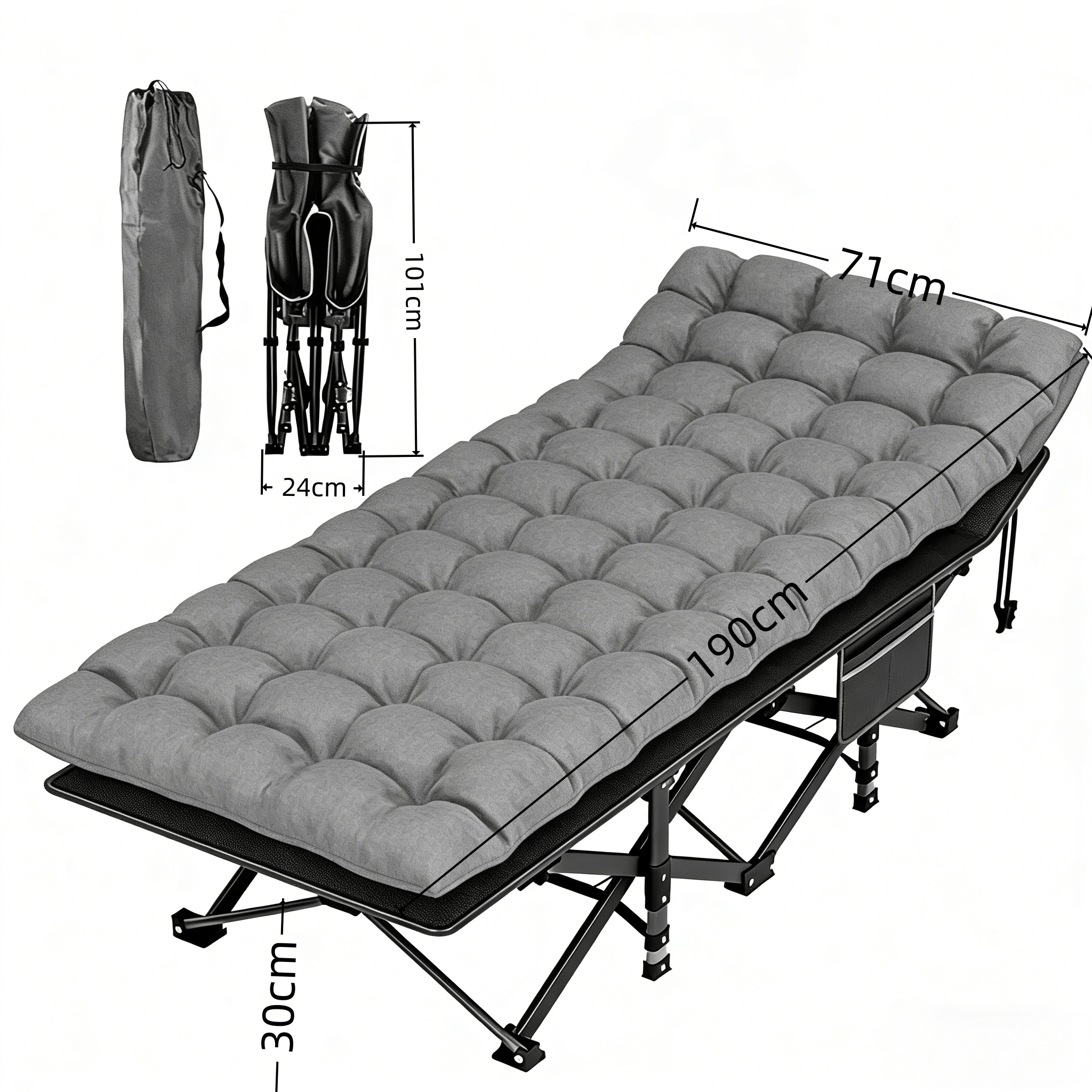 grigio(L)190cm(l)71cm(H)30cm