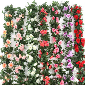 Guirlande de roses artificielles en soie, 200 cm, décoration intérieure, accessoires de photographie - Product Image 1