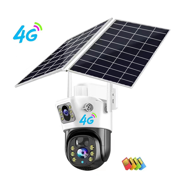 4G Sim Card CCTV Camera Solar Security Camera System Wireless Outdoor V380 Pro 4G PTZ Solar Camera