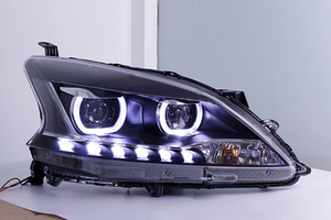 <strong>Bi</strong> <strong>Xenon</strong> Projector Lens LF Headlight for Nissan Sylphy B17 2012-2015 LED Angel Eyes Headlamp with Plastic Front Lamp - Product Image 2
