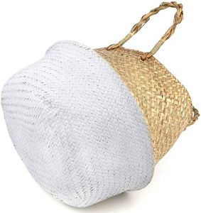 Gestrickter Korb mit Deckel, Wäschekorb aus Rattan, Obstkorb, 20L, Makramee-Küchen-Aufbewahrungsregal, Weidenkorb mit Einlage, Imitation - Product Image 3