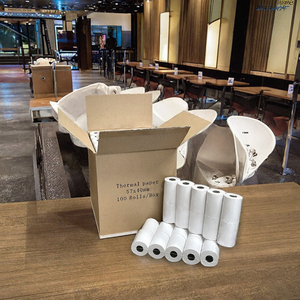 HUIYINDA Rollos de Papel Térmico Blanco de una Sola Capa de 57 mm, 2 1/4" X 50', Resistentes a la Decoloración, para Restaurantes, Supermercados y Centros Comerciales - Product Image 3