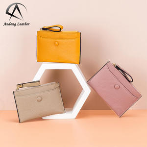 Porte-monnaie ultra-fin en cuir de vache véritable, petit portefeuille pour femme, porte-cartes, porte-monnaie pour femmes - Product Image 1