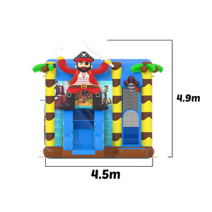 Château gonflable Pirate Island avec toboggans, structure de jeu commerciale pour enfants, idéal pour les fêtes et la location d'événements - Product Image 4