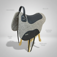 Selle de cheval sans arçon en feutre de laine de qualité supérieure pour l'équitation de loisirs quotidienne, gris