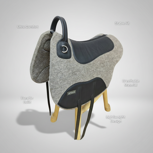 <span class=keywords><strong>Selle</strong></span> de cheval sans arçon en feutre de laine de qualité supérieure pour l'<span class=keywords><strong>équitation</strong></span> de loisirs quotidienne, gris - Product Image 2