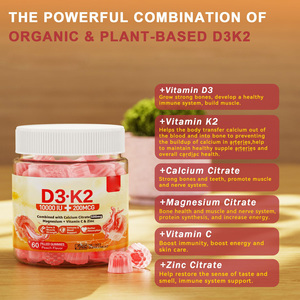 Vigoworld şekersiz Vitamin D3 K2 Vegan yetişkinler için kalsiyum ve MK-7 ile Gummies dolgulu kemik kas dişleri bağışıklık sağlık - Product Image 5