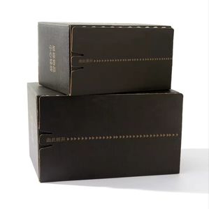 Vietnam usine en gros personnalisé 32 ECT noir boîte en carton d'expédition ondulé boîte postale avec ruban déchirable - Product Image 2