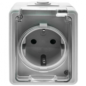 Schuko impermeabile con protezione IP65, materiale resistente alla corrosione, ideale per uso esterno e ambienti umidi. - Product Image 1