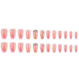 <span class=keywords><strong>Uñas</strong></span> Postizas Francesas Medianas Populares, Estilo Bailarina, <span class=keywords><strong>Uñas</strong></span> de Ataúd, <span class=keywords><strong>Uñas</strong></span> Postizas a Presión, Punta Artificial - Product Image 3