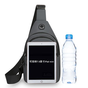 S Sport Sac de poitrine pour homme, grande capacité, revêtement PU, sac bandoulière pour le cyclisme en plein air, usage quotidien, gris, noir, vert militaire foncé - Product Image 5