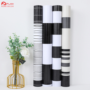สติกเกอร์ติดผนังลายตารางสีขาวเรียบง่าย กันน้ำ วัสดุ PVC สีดำ สำหรับตกแต่งโรงแรม บ้าน ห้องนั่งเล่น - Product Image 1