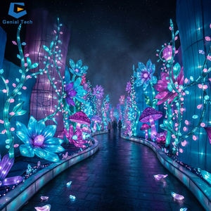 Installation de lanternes de jardin bioluminescentes immersives, Festival de lumières Canyon de fleurs en cristal, Expérience de lanternes - Product Image 1