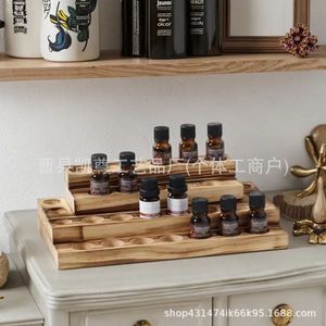 Cross-border solid wood three-tier essential oil <b>rack</b>, wooden desktop <b>storage</b> <b>rack</b>, nail oil <b>bottle</b> <b>storage</b> bracket, display - Product Image 4