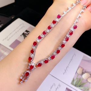 थोक प्रीमियम गहनों ने फैशनेबल रूबी हार और पेलेंट वर्ग डिजाइन - Product Image 4