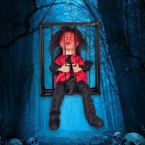 DAMAI Prisoner Halloween Decoration Screaming Halloween Decor with <b>Motion</b> and <b>Light</b> Animated Halloween Decoration - Product Image 4